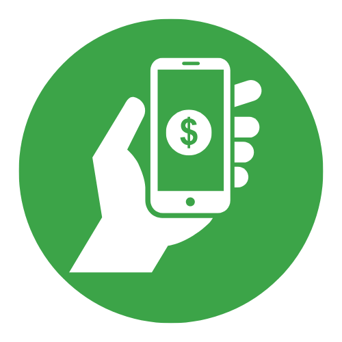 Making payment on phone.
